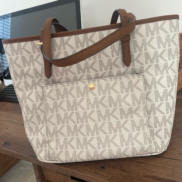 Michael Kors Brown and Cream Tote Bag